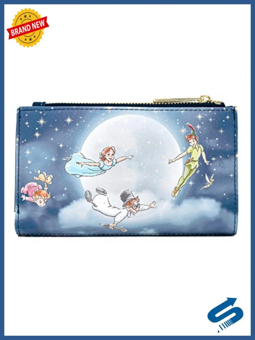 Faux Leather Flap Wallet with Applique, 5 Card Slots
